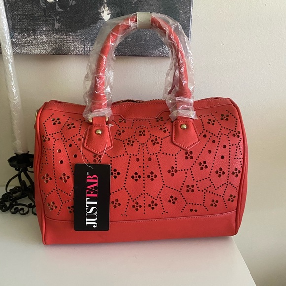 JustFab Bags Justfab Satchel Handbag New Perforated Leather With